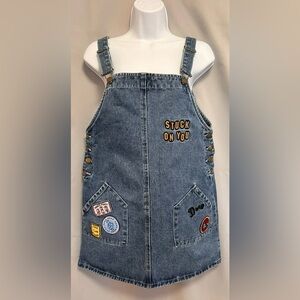Disney Forever 21 Blue  Denim‎ Overall Dress Sz Medium